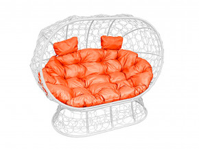 Кокон Лежебока на подставке с ротангом оранжевая подушка в Радужном - raduzhnyj.magazinmebel.ru | фото