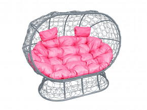 Кокон Лежебока на подставке с ротангом розовая подушка в Радужном - raduzhnyj.magazinmebel.ru | фото