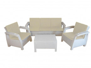 Комплект уличной мебели Yalta Premium Terrace Triple Set белый в Радужном - raduzhnyj.magazinmebel.ru | фото