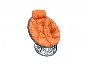 Кресло Папасан мини с ротангом оранжевая подушка в Радужном - raduzhnyj.magazinmebel.ru | фото