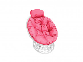Кресло Папасан мини с ротангом розовая подушка в Радужном - raduzhnyj.magazinmebel.ru | фото