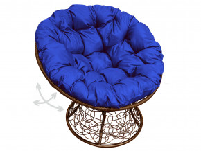 Кресло Папасан пружинка с ротангом синяя подушка в Радужном - raduzhnyj.magazinmebel.ru | фото