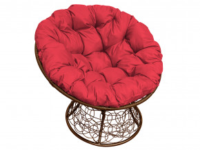 Кресло Папасан с ротангом красная подушка в Радужном - raduzhnyj.magazinmebel.ru | фото