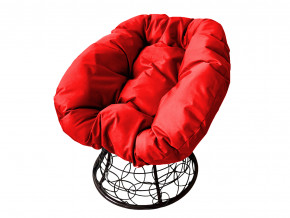 Кресло Пончик с ротангом красная подушка в Радужном - raduzhnyj.magazinmebel.ru | фото