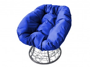 Кресло Пончик с ротангом синяя подушка в Радужном - raduzhnyj.magazinmebel.ru | фото