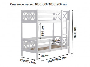 Кровать 2-х ярусная Аист-2 Прованс белый 1800х900 мм в Радужном - raduzhnyj.magazinmebel.ru | фото - изображение 2