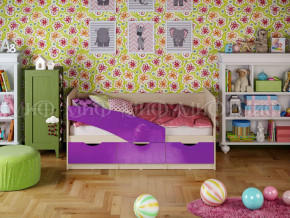 Кровать Бабочки 1600 Фиолетовый металлик в Радужном - raduzhnyj.magazinmebel.ru | фото