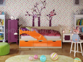 Кровать Дельфин-1 1600 Оранжевый металлик в Радужном - raduzhnyj.magazinmebel.ru | фото