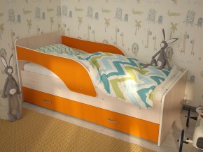Кровать детская Максимка млечный дуб-оранж в Радужном - raduzhnyj.magazinmebel.ru | фото