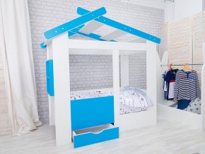 Кровать детская Теремок с ящиком лазурь в Радужном - raduzhnyj.magazinmebel.ru | фото - изображение 1