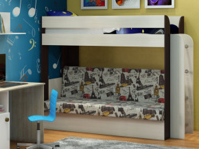Кровать двухъярусная Карамель 75 венге ткань биг бен в Радужном - raduzhnyj.magazinmebel.ru | фото