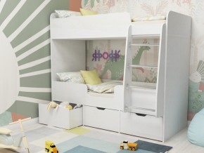 Кровать двухъярусная Малыш двойняшка белый в Радужном - raduzhnyj.magazinmebel.ru | фото - изображение 1
