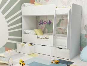 Кровать двухъярусная Малыш двойняшка белый феритейл в Радужном - raduzhnyj.magazinmebel.ru | фото - изображение 1