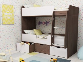Кровать двухъярусная Малыш двойняшка бодега-белый в Радужном - raduzhnyj.magazinmebel.ru | фото