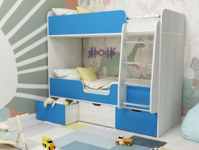 Кровать двухъярусная Малыш двойняшка винтерберг-голубой в Радужном - raduzhnyj.magazinmebel.ru | фото