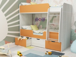 Кровать двухъярусная Малыш двойняшка винтерберг-оранжевый в Радужном - raduzhnyj.magazinmebel.ru | фото