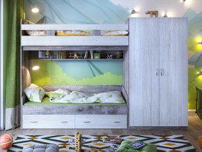 Кровать двухъярусная Юта 2 со шкафом в Радужном - raduzhnyj.magazinmebel.ru | фото