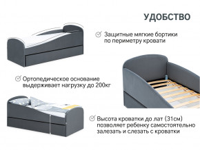 Кровать с ящиком Letmo графит (велюр) в Радужном - raduzhnyj.magazinmebel.ru | фото - изображение 11
