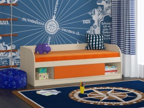 Кровать Соня 4 дуб молочный-оранжевый в Радужном - raduzhnyj.magazinmebel.ru | фото