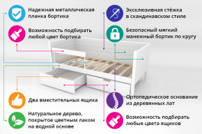 Кровать-тахта Svogen мягкая с ящиками и бортиком с фото белый/барашки в Радужном - raduzhnyj.magazinmebel.ru | фото - изображение 2