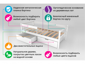 Кровать-тахта Svogen с ящиками и бортиком графит-белый в Радужном - raduzhnyj.magazinmebel.ru | фото - изображение 4