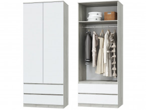 Шкаф для одежды 2х дверный с ящиками Лори дуб серый, белый в Радужном - raduzhnyj.magazinmebel.ru | фото