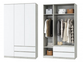 Шкаф для одежды трехдверный Лори дуб серый, белый в Радужном - raduzhnyj.magazinmebel.ru | фото
